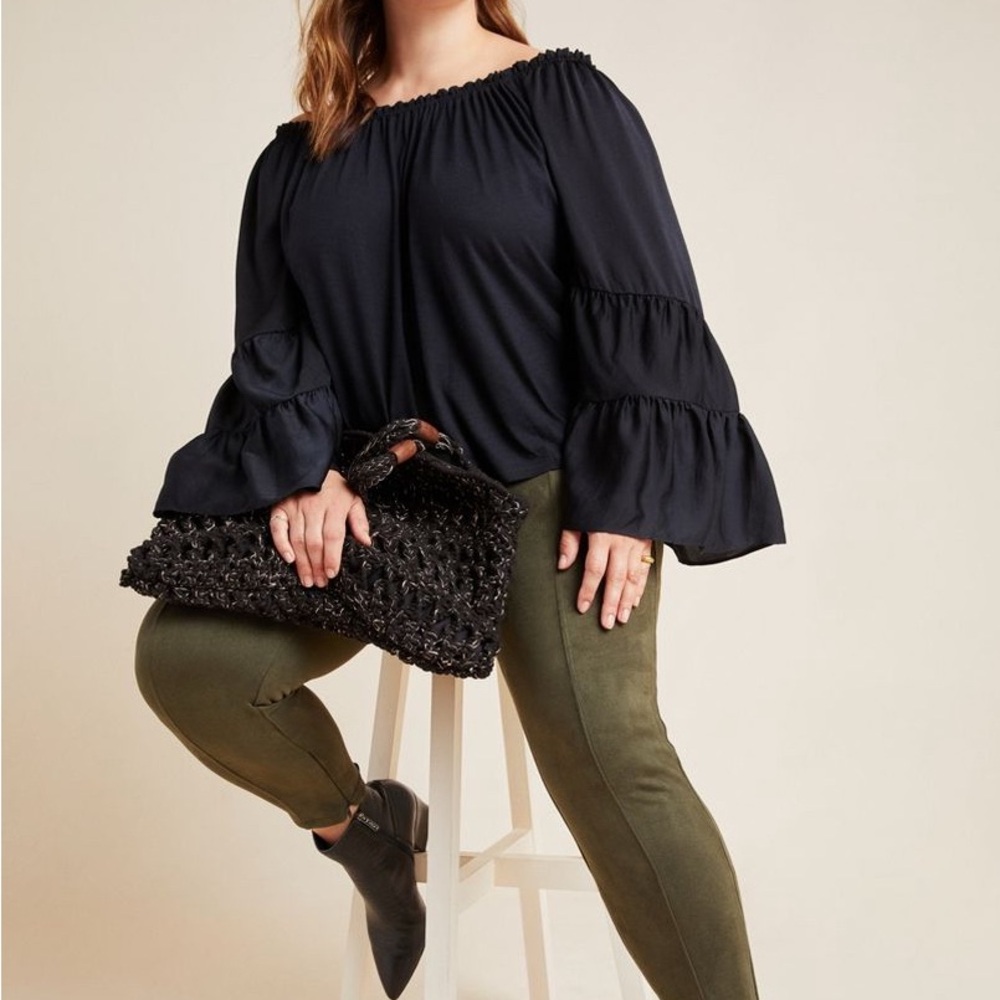 Anthropology black off the shoulder top